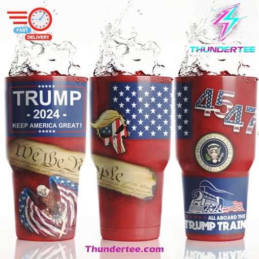 All Aboard The Trump Train MAGA 2024 We The People Tumbler