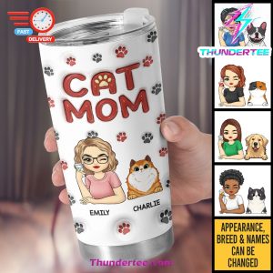 Dog Cat Personalized Custom 3D Inflated Effect Printed Tumbler