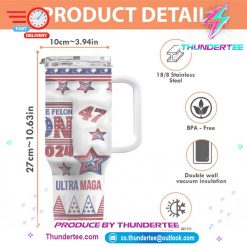 Im Voting For The Felon Trump 2024 US Election 40 Oz Stainless Steel Tumbler With Handle 3