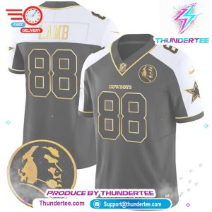 Mens Cowboys John Madden Patch Gold Vapor FL011 Jersey