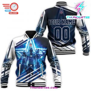 Dallas Cowboys Jaylon Smith 54 Sean Lee 50 Leighton Vander Esch 55 3d Personalized Baseball Jacket 1