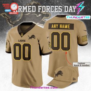 Detroit Lions 2024 Armed Forces Day Jersey Custom Name Number