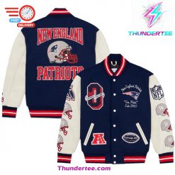 England Patriots Ovo Wool & Leather Varsity Jacket