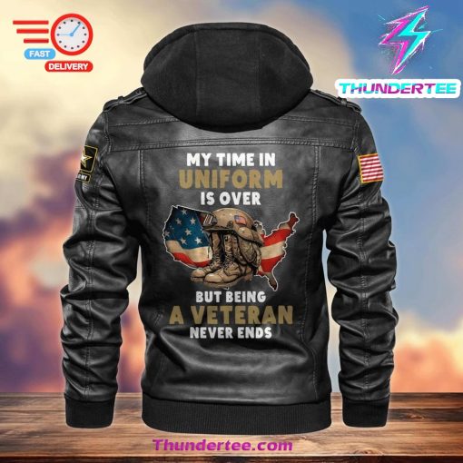 Veteran Leather Jacket: Timeless US Tribute