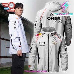 SKT T1 Special Edition ONER White Hooded Wind Jackhet SIGNATURE