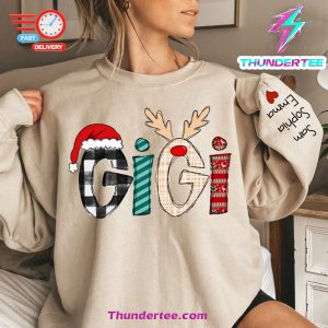 Gigi Grandkids Names Chrismast Sweatshirt