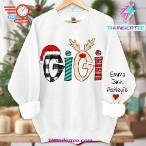 Gigi Grandkids Names Chrismast Sweatshirt