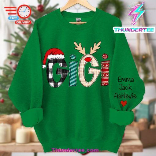 Gigi Grandkids Names Chrismast Sweatshirt