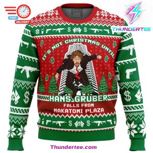 Hans Gruber Fall Nakatomi Plaza Die Hard Ugly Christmas Sweater