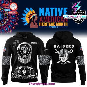 Mens Nike Las Vegas Raiders 2024 Native American Heritage Month Premium Limited Pullover Hoodie 1