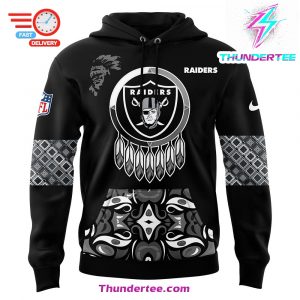 Mens Nike Las Vegas Raiders 2024 Native American Heritage Month Premium Limited Pullover Hoodie 2