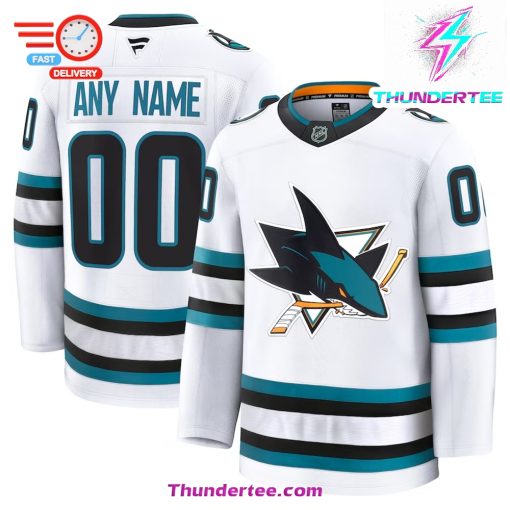 San Jose Sharks Fanatics Away Premium Custom Jersey – White