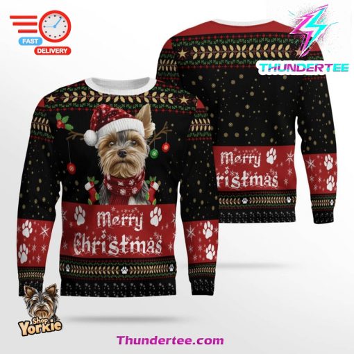 Yorkie Merry Christmas Ugly Sweater