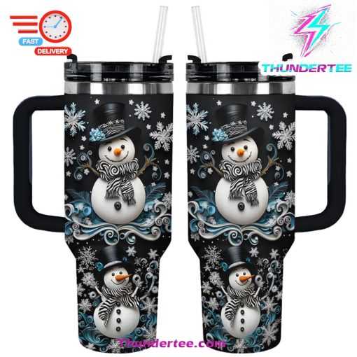 Shineful Glossy Tumbler Snowflake Charm Snowman