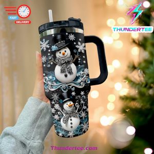 Shineful Glossy Tumbler Snowflake Charm Snowman