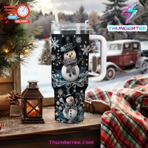 Shineful Glossy Tumbler Snowflake Charm Snowman