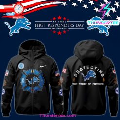 Detroit Lions 2024 First Responders Day Premium Limited Pullover Wind Jacket