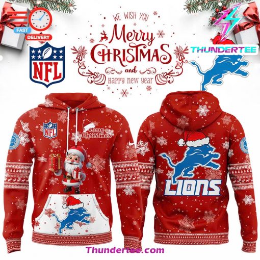 Detroit Lions 2024 Merry Christmas Premium Limited Pullover Hoodie