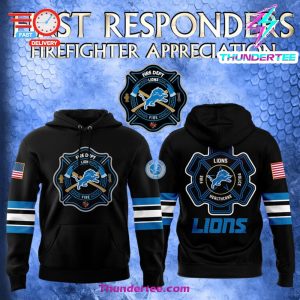 Detroit Lions x 2024 Firefighter Appreciation Night Premium Limited Pullover Hoodie 1