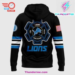 Detroit Lions x 2024 Firefighter Appreciation Night Premium Limited Pullover Hoodie 3