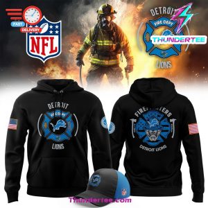 Detroit Lions x 2024 Firefighter Appreciation Night Premium Limited Pullover Hoodie V2 1