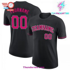 Men’s Custom Black Pink-White Performance T-Shirt