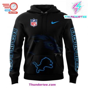 Mens Nike Back In Black Detroit Lions Football Club Fleece Pullover Hoodie