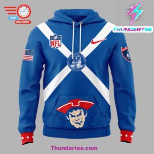 Mens Nike Blue New England Patriots Throwback Logo Club Fleece Pullover Hoodie