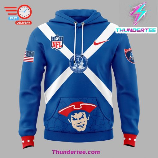 Men’s Nike Blue New England Patriots Throwback Logo Club Fleece Pullover Hoodie