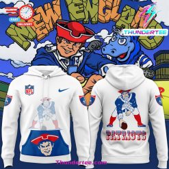 Mens Nike White Boston Patriots Throwback Logo Club Fleece Pullover Hoodie