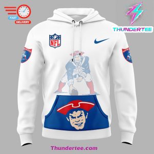 Mens Nike White Boston Patriots Throwback Logo Club Fleece Pullover Hoodie