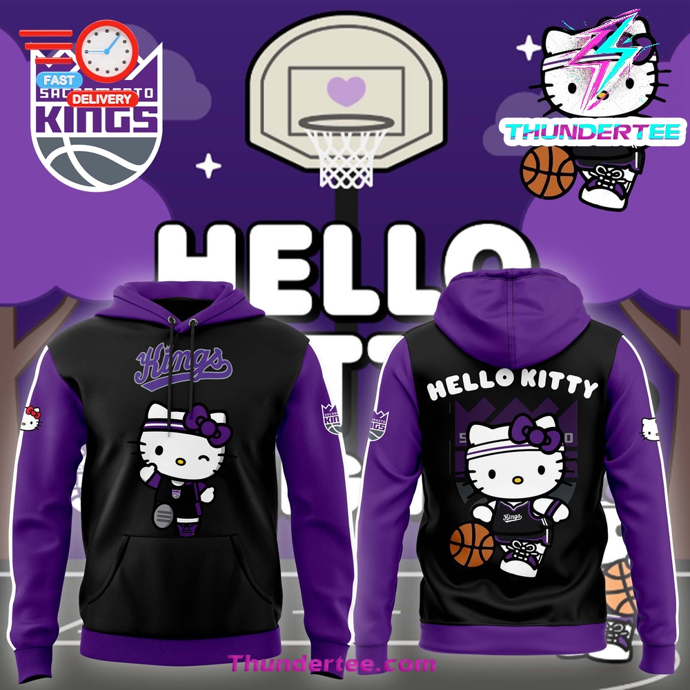 Sacramento Kings 2024 NBA Hello Kitty Premium Limited Hoodie