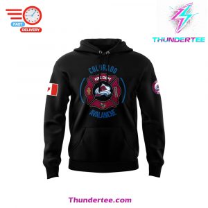 Mens Colorado Avalanche 2025 Firefighter Appreciation Night Premium Limited Pullover Hoodie 4