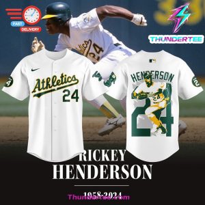 Oakland Athletics Rickey Henderson FOREVER 24 Special Jersey