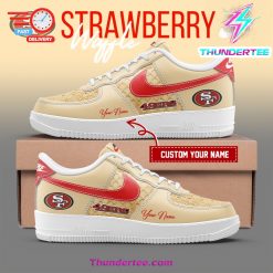 San Francisco 49ers ‘Strawberry Waffle’ Custom Name Air Force 1 Sneaker